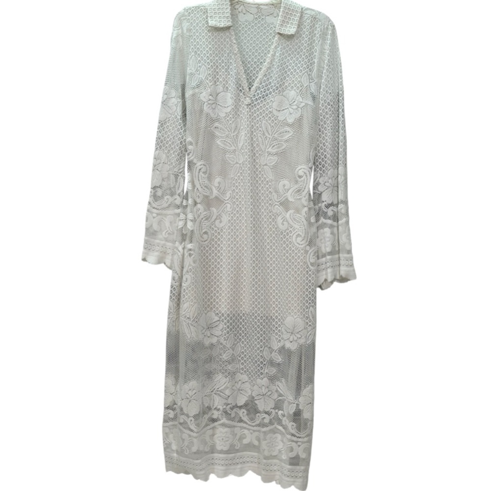 Free People White Lace Midi Dress NEW - Picture 5 of 9